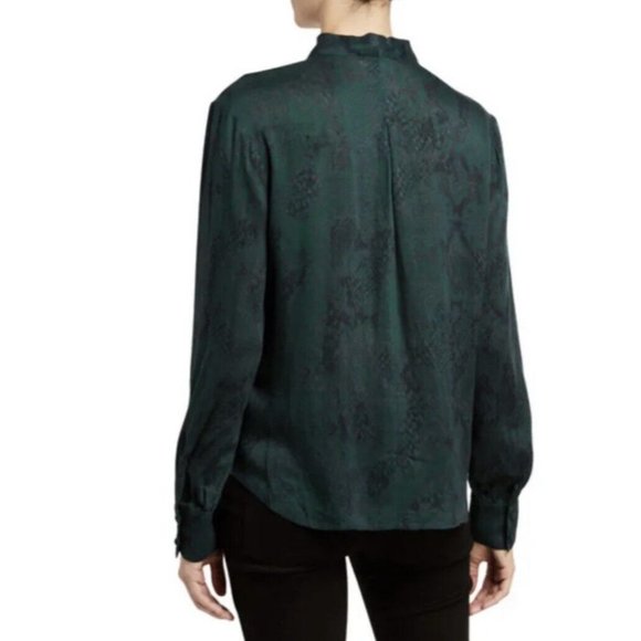 7 For All Mankind Women's Green Long Sleeve Blouse Size XS Runs Big NWT - Picture 4 of 16